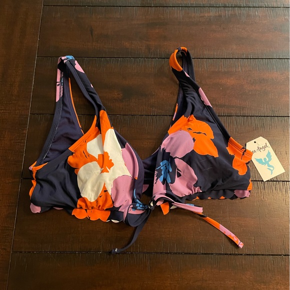 Sea Angel Other - NWT Women’s XL Sea Angel Doheny Bloom Floral Front Tie Bikini Swim Top